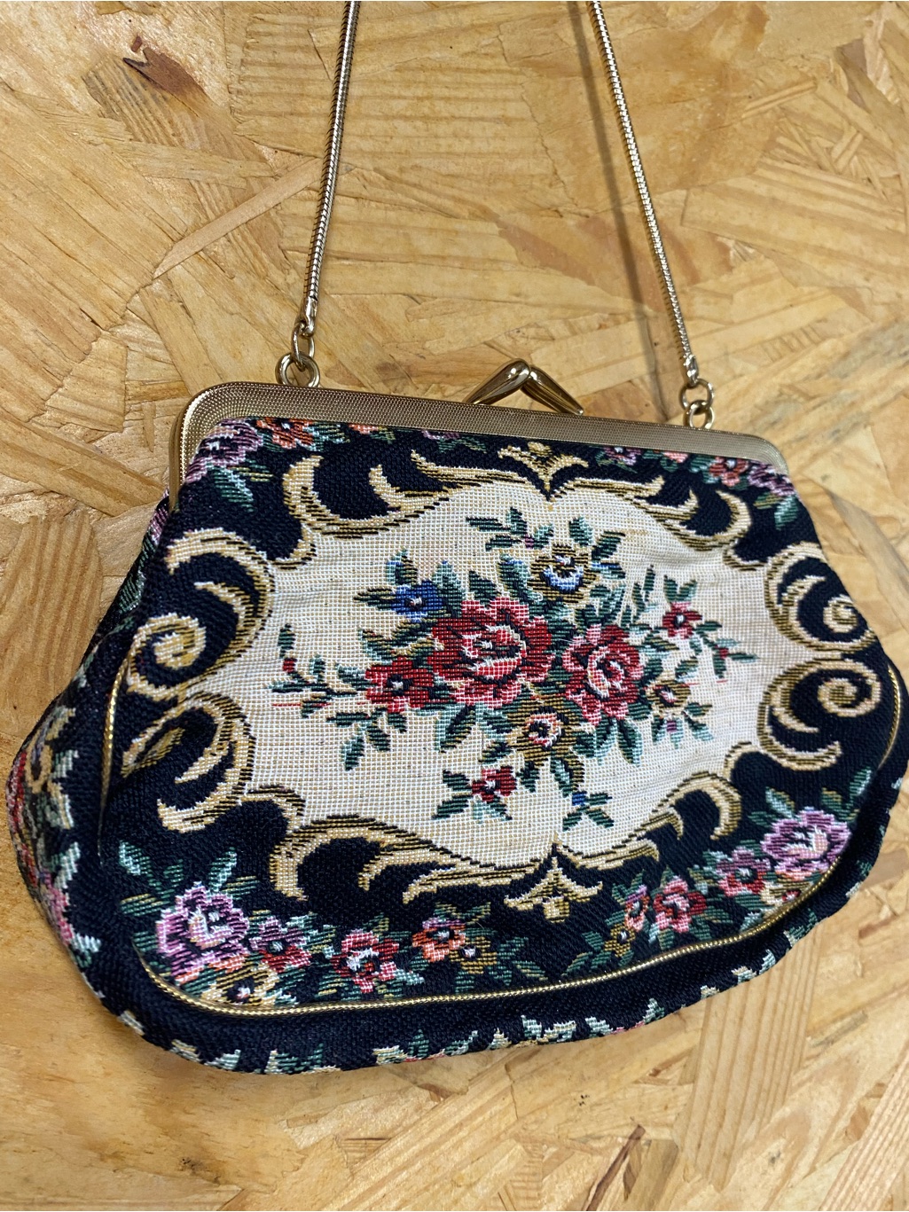 Vintage Floral Tapestry Purse